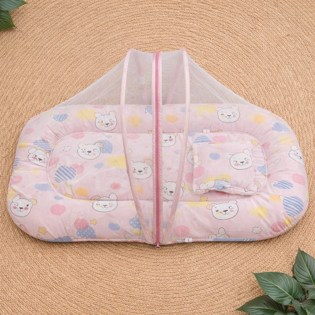 Premium cotton Mosquito net bed Pink code:NBE